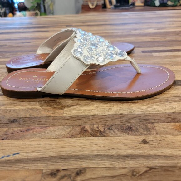 Kate Spade Cora Jeweled Thong Toe Flat Sandals - Picture 7 of 12